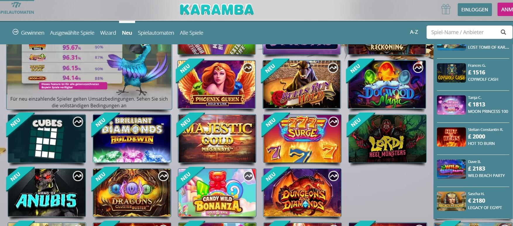 karamba casino slots