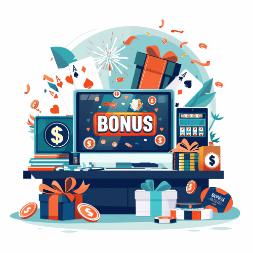 Das Bild zeigt einen Online Casino Bonus und andere Geschenke fuer Spieler