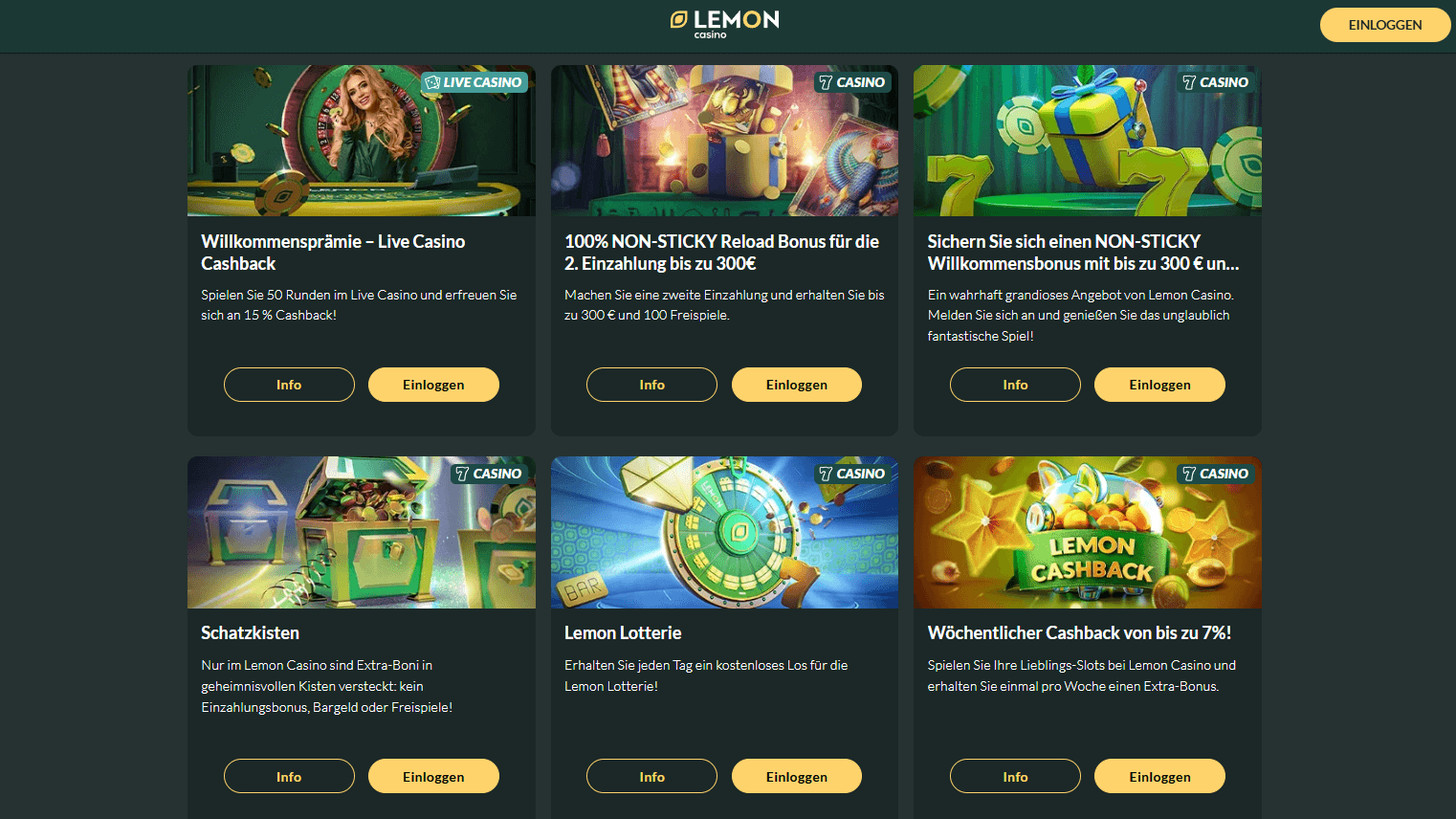 Lemon Casino Aktionen