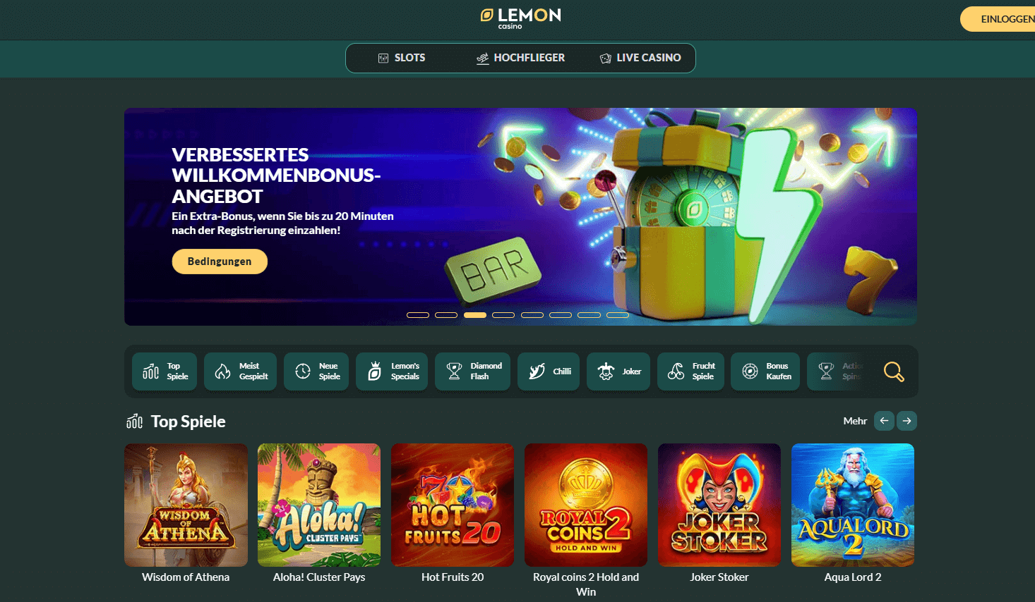 Lemon Casino Willkommensbonus