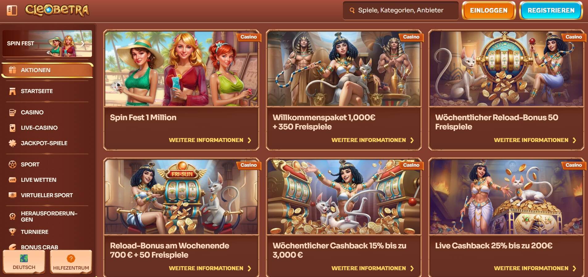 Cleobetra Casino Aktionen