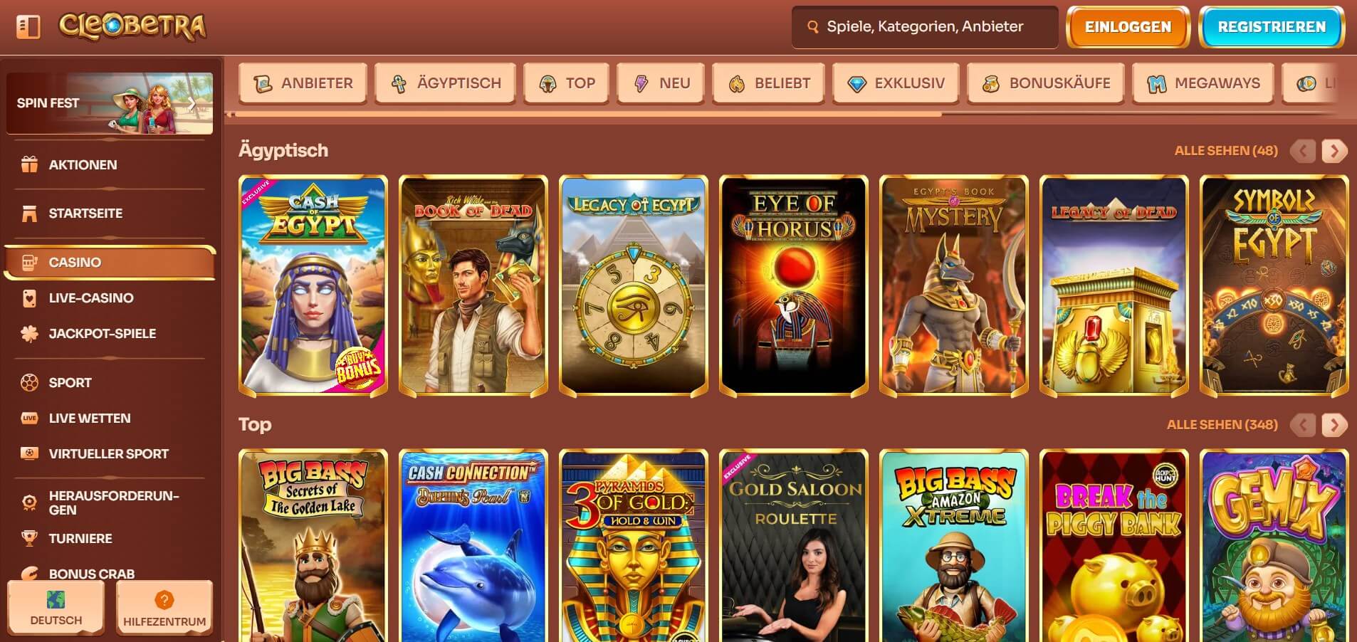 Cleobetra Casino Spiele